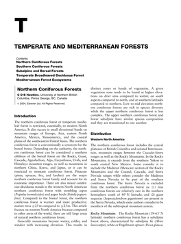 Temperate and Mediterranean Forests