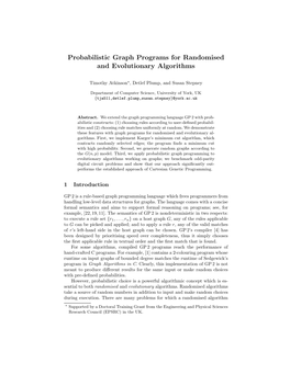 Probabilistic Graph Programs for Randomised and Evolutionary Algorithms