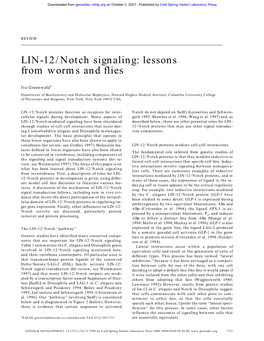 LIN-12/Notch Signaling: Lessons from Worms and Flies