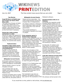 July 16, 2007 the Free-Content News Source That You Can Write! Page 1