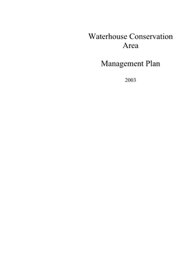 Waterhouse Conservation Area Management Plan 2003