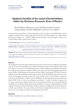 Updated Checklist of the Extant Chondrichthyes Within the Exclusive Economic Zone of Mexico