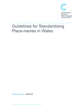 Guidelines for Standardising Place-Names in Wales