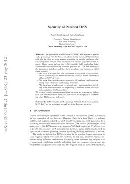 Arxiv:1205.5190V1 [Cs.CR] 23 May 2012 Injection of Malware, Phishing, Website Hijacking/Defacing and Denial of Service