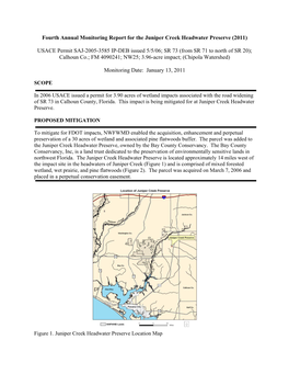 Fourth Annual Monitoring Report for the Juniper Creek Headwater Preserve (2011)