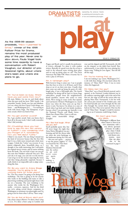 At Play, Issue 2) Was the First Thing I Saw