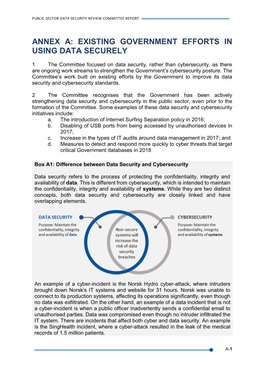 Existing Government Efforts in Using Data Securely