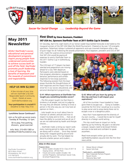 May 2011 Newsletter