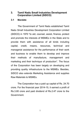 3. Tamil Nadu Small Industries Development Corporation Limited (SIDCO)