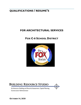 Qualifications / Resume's for Architectural Services