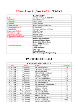 Milan Associazione Calcio 1994-95