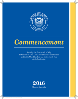 20160426 Midway Commencement 2016 Program.Indd 1 5/6/16 10:04 AM Mission Statement