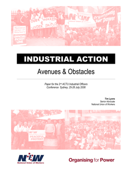 INDUSTRIAL ACTION Avenues & Obstacles