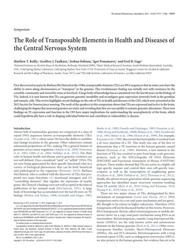 The Role of Transposable Elements in Health and Diseases of the Central Nervous System