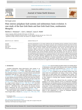 Plate Interior Polyphase Fault Systems and Sedimentary Basin Evolution A