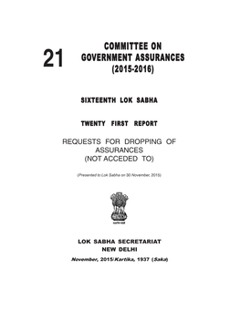 Committee on Government Vernment Vernment Assurances Assurances