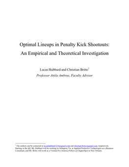 Optimal Lineups in Penalty Kick Shootouts: an Empirical and Theoretical Investigation