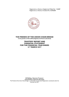 THE FRIENDS of the UNION CHAIN BRIDGE in the Parishes of Horncliffe (England) and Hutton (Scotland)