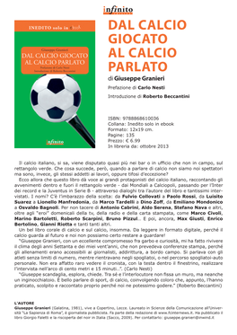 DAL CALCIO GIOCATO AL CALCIO PARLATO Di Giuseppe Granieri Prefazione Di Carlo Nesti Introduzione Di Roberto Beccantini