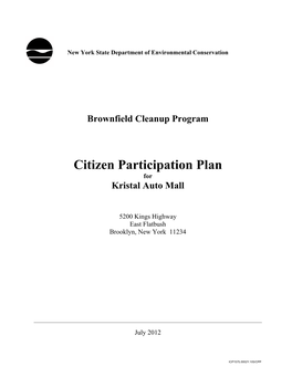 Citizen Participation Plan for Kristal Auto Mall
