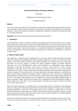 Electrostatic Discharge and Energetic Materials