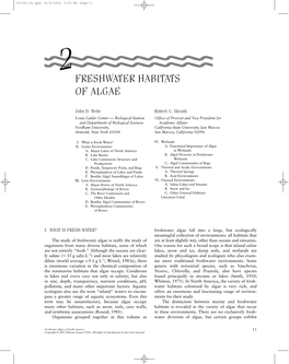 Freshwater Habitats of Algae