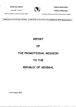 Report of the Promotional Mission to the Republic Of