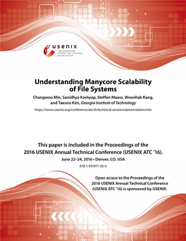 Understanding Manycore Scalability of File Systems