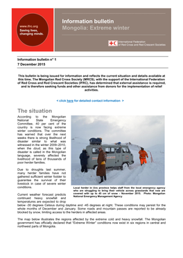 The Situation Information Bulletin Mongolia: Extreme Winter