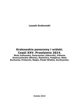 Krakowskie Panoramy I Widoki. Część XXV.Przedzimie 2014