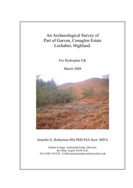 An Archaeological Survey of Part of Garvan, Conaglen Estate Lochaber, Highland