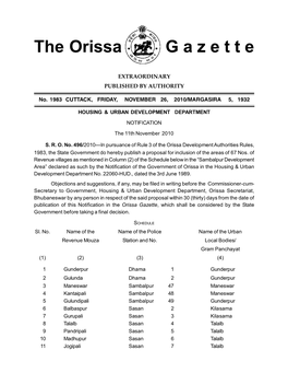 The Orissa G a Z E T T E