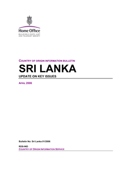 Sri Lanka Update on Key Issues