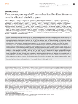 X-Exome Sequencing of 405 Unresolved Families Identifies Seven