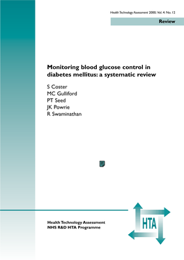 Monitoring Blood Glucose Control in Diabetes Mellitus: a Systematic Review