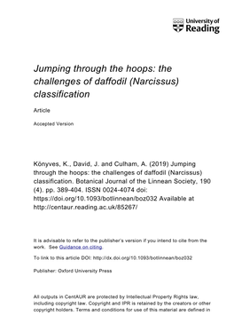 Jumping Through the Hoops: the Challenges of Daffodil (Narcissus) Classification