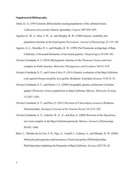 Supplemental Bibliography Adest, G. A. (1987) Genetic Differentiation