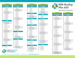 Bible Reading Plan 2021