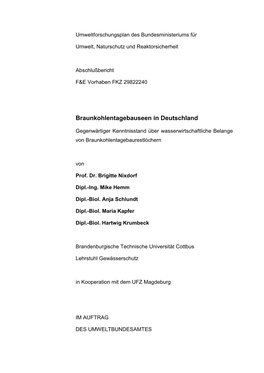 Braunkohlentagebauseen in Deutschland