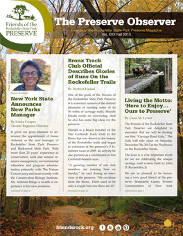 The Preserve Observer Friends of the Rockefeller State Park Preserve Magazine Vol