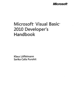 Microsoft Visual Basic 2010 Developer's Handbook