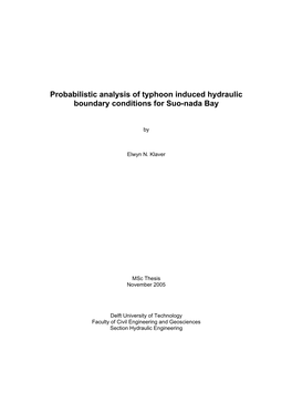 Probabilistic Analysis of Typhoon Induced Hydraulic Boundary Conditions for Suo-Nada Bay