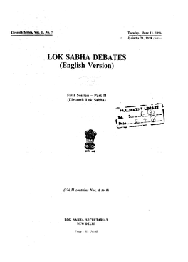 LOK SABHA DEBATES (English Version)