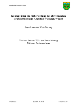 Brandschutzkonzept Des Amtes Bad Wilsnack Weisen