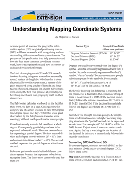 Understanding Mapping Coordinate Systems by Stephen C