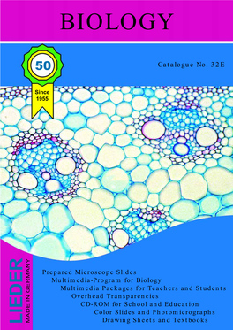 Biology Prepared Microscope Slides BIOLOGY Drawing Sheets Andtextbooks Catalogue No.32E General Catalogue Biology No