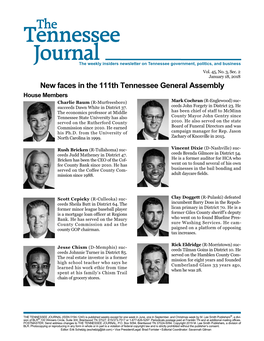 Tennesseethe Journal the Weekly Insiders Newsletter on Tennessee Government, Politics, and Business Vol