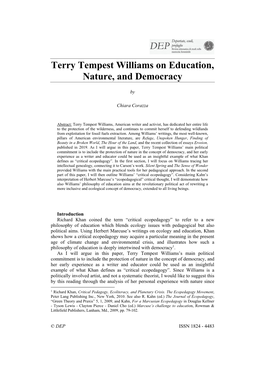 Terry Tempest Williams on Education, Nature, and Democracy