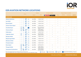 Ior Aviation Network Locations