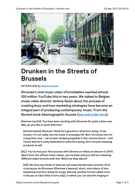 Drunken in the Streets of Brussels | Norient.Com 26 Sep 2021 02:40:24